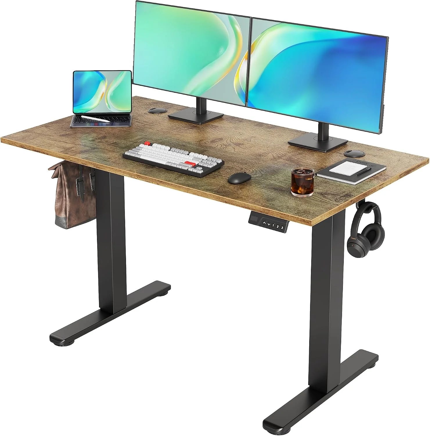 New Arrivals Electric Standing Desk, Adjustable Height Stand up Desk, 24x48 Inches Sit Stand Home Office Desk with Splice - Image 24