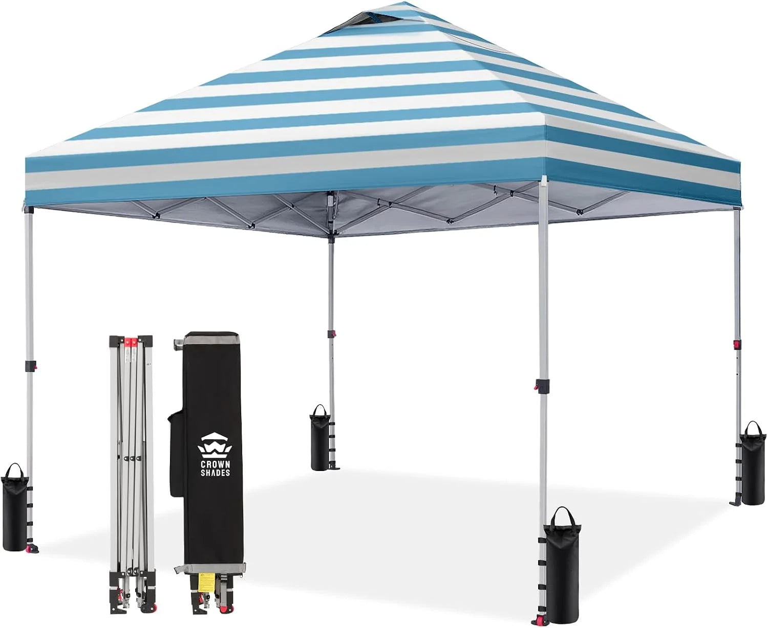 CROWN SHADES 10×10 Pop Up Canopy, Patented CenterLok One Push Tent Canopy, 8 Stakes, 4 Ropes (10×10 bifanuoyard - Image 29