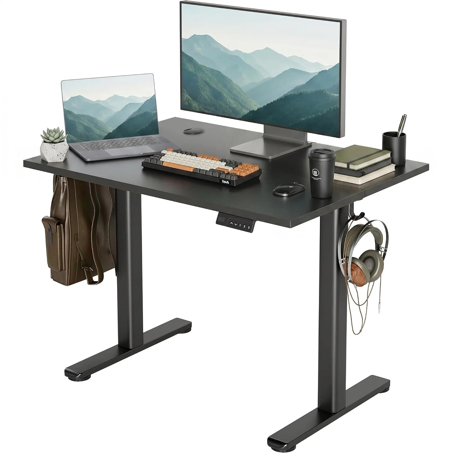 New Arrivals Electric Standing Desk, Adjustable Height Stand up Desk, 24x48 Inches Sit Stand Home Office Desk with Splice - Image 8