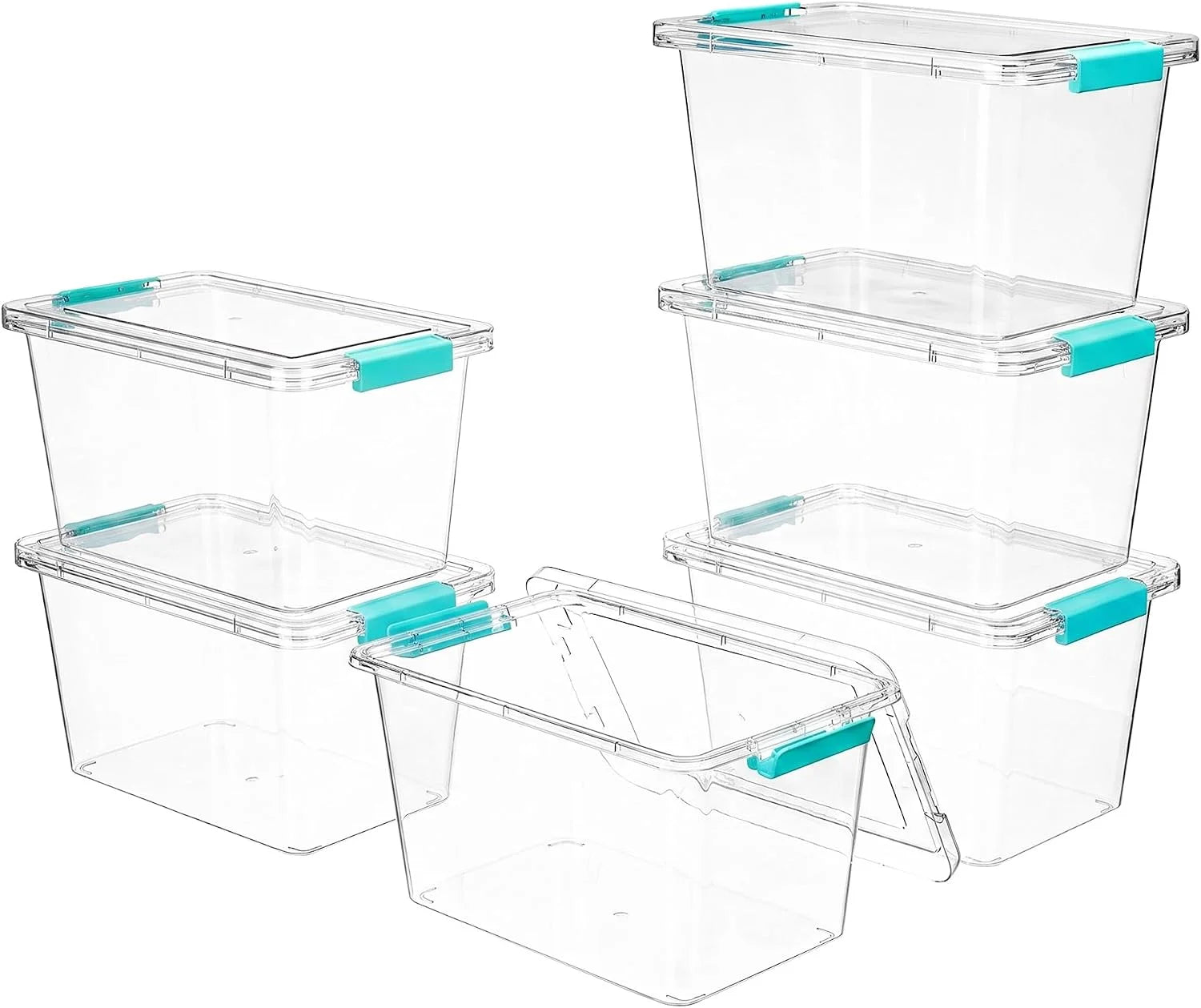 4 Pack 6 Qt Plastic Storage Bins with Lids, Clear Sensory Bins, Stackable Containers for Organizing School & bifanuoyard - Image 6
