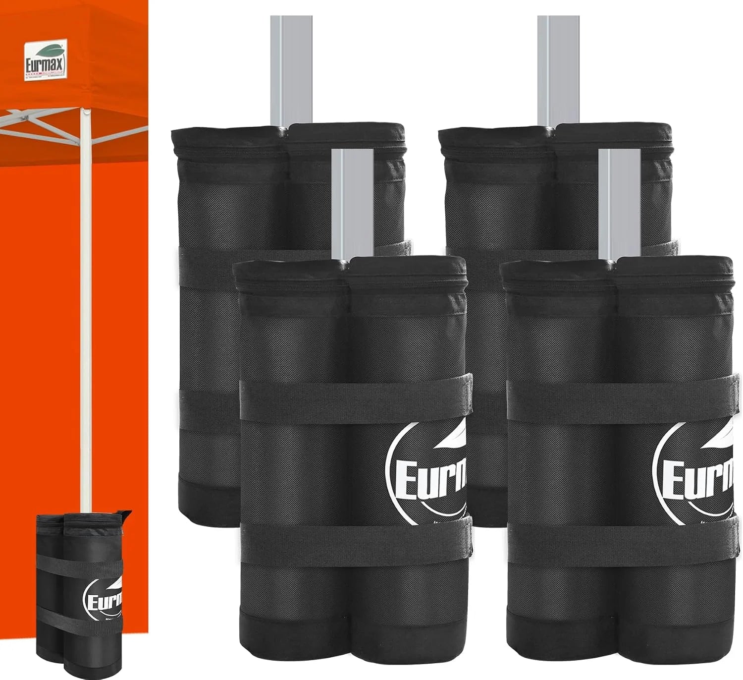 New Arrivals USA 4-Pack 150LBS Capacity Universal Canopy Weight Bags, Heavy Duty Windproof Sandbags with All-Around Wrap Design - Image 2