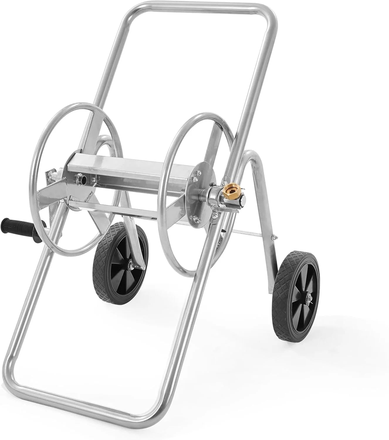 New Arrivals Hose Reel Cart, Hold Up to 250 ft of 5/8鈥欌€?Hose, Garden Water Hose Carts Mobile Tools with 4 Wheels