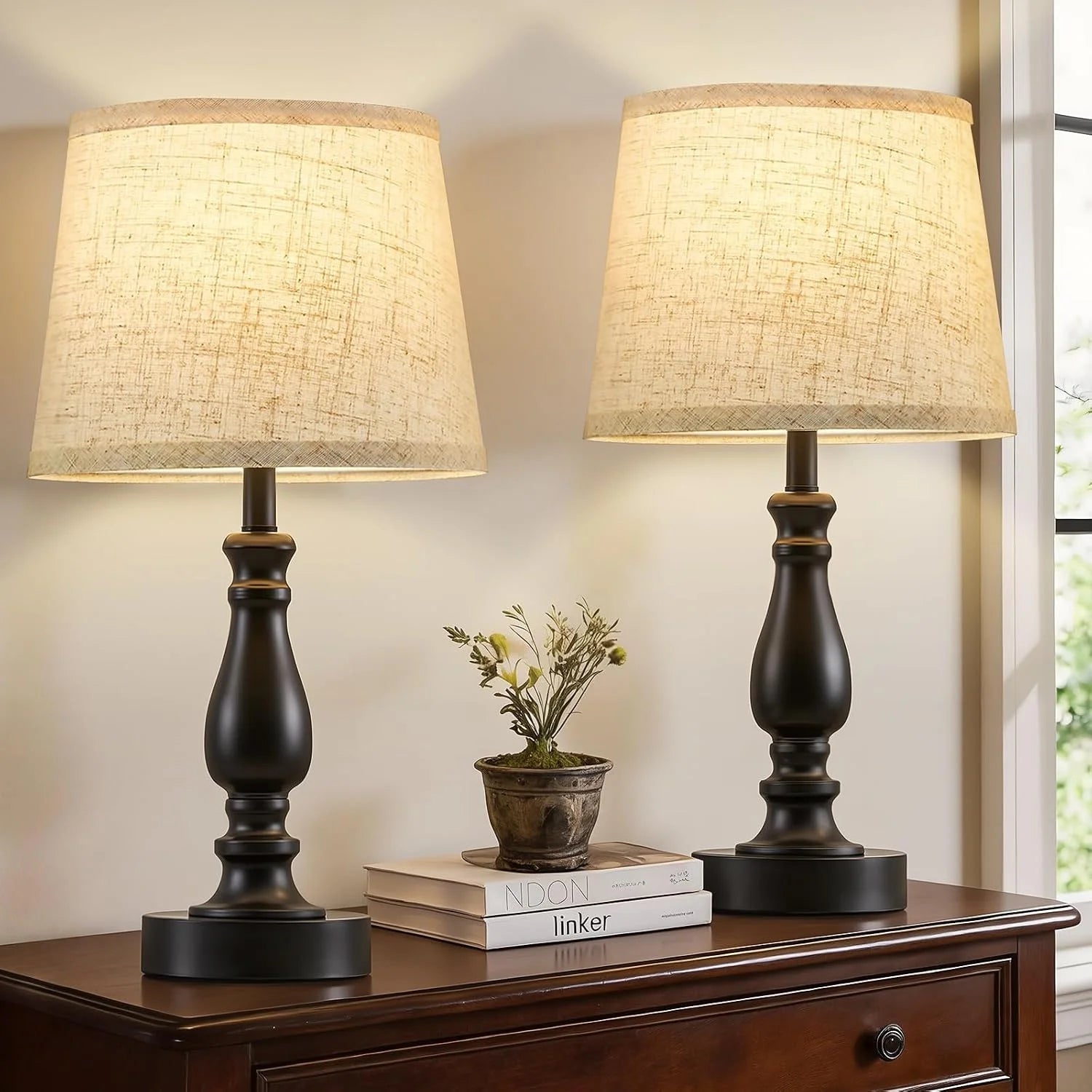 Lamps for Bedroom Set of 2, Dimmable, Bulb Included - Image 8