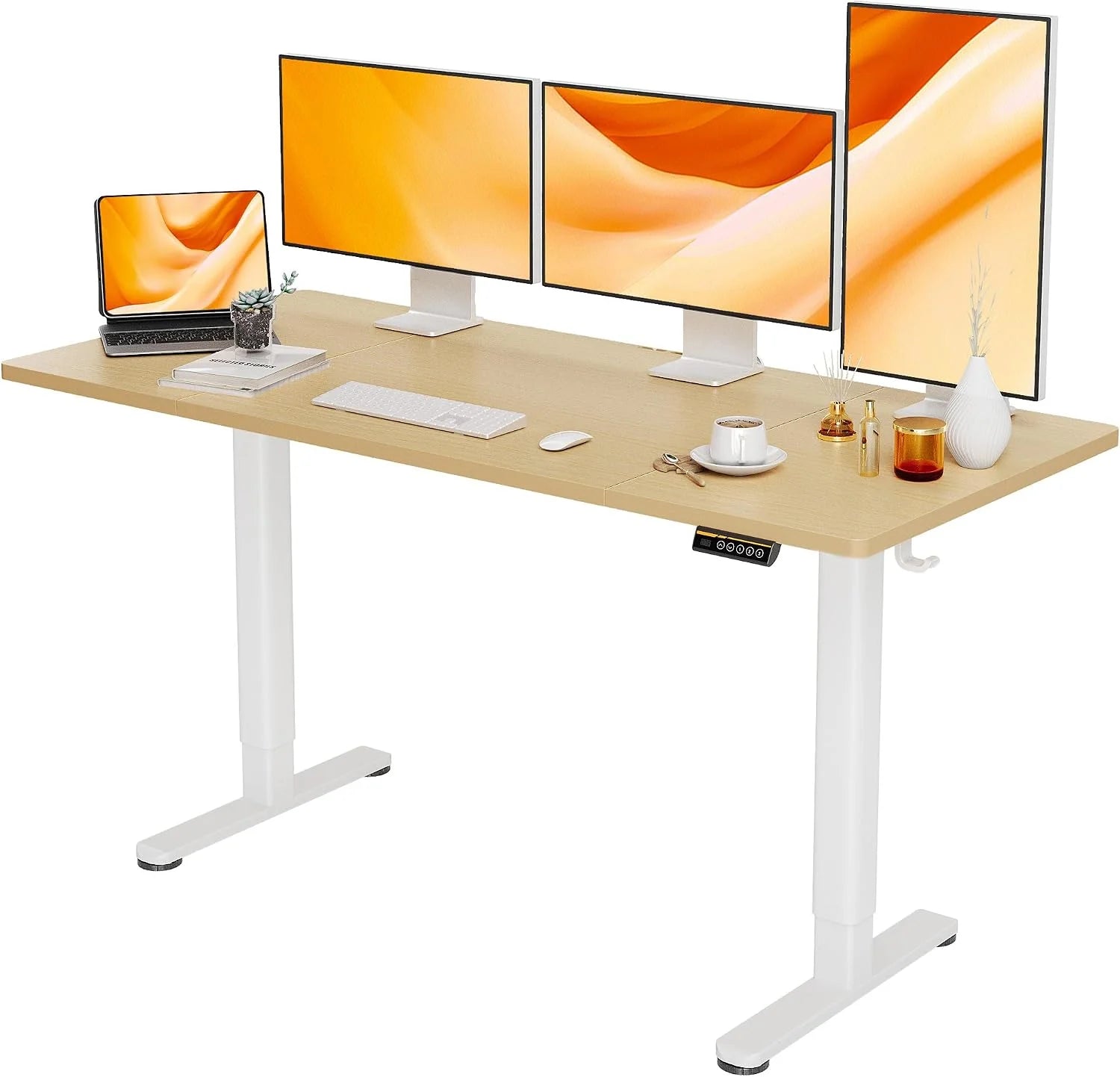 New Arrivals Electric Standing Desk, Adjustable Height Stand up Desk, 24x48 Inches Sit Stand Home Office Desk with Splice - Image 14