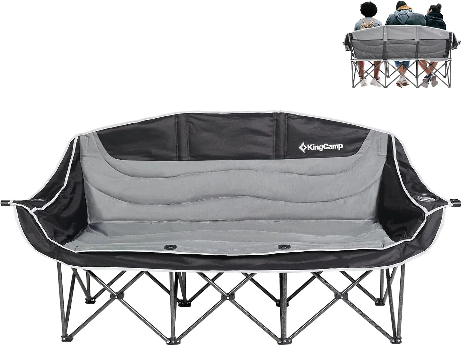 New Arrivals Double Camping Chair, Oversized Heavy Duty 660lbs Loveseat for Adults Portable Folding XL 2 Person Couch Padded - Image 4
