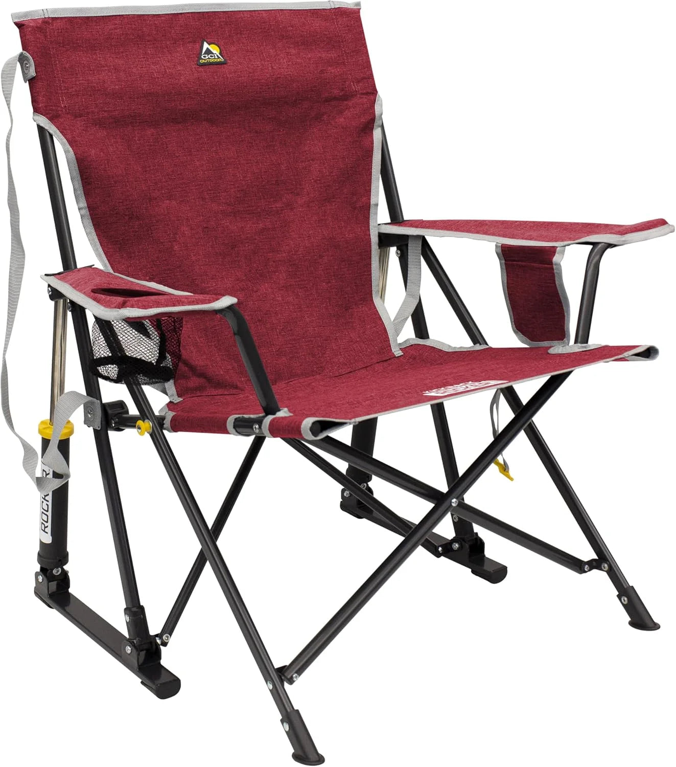 New Arrivals Outdoor Kickback Rocker Outdoor Rocking Chair with Beverage Holder