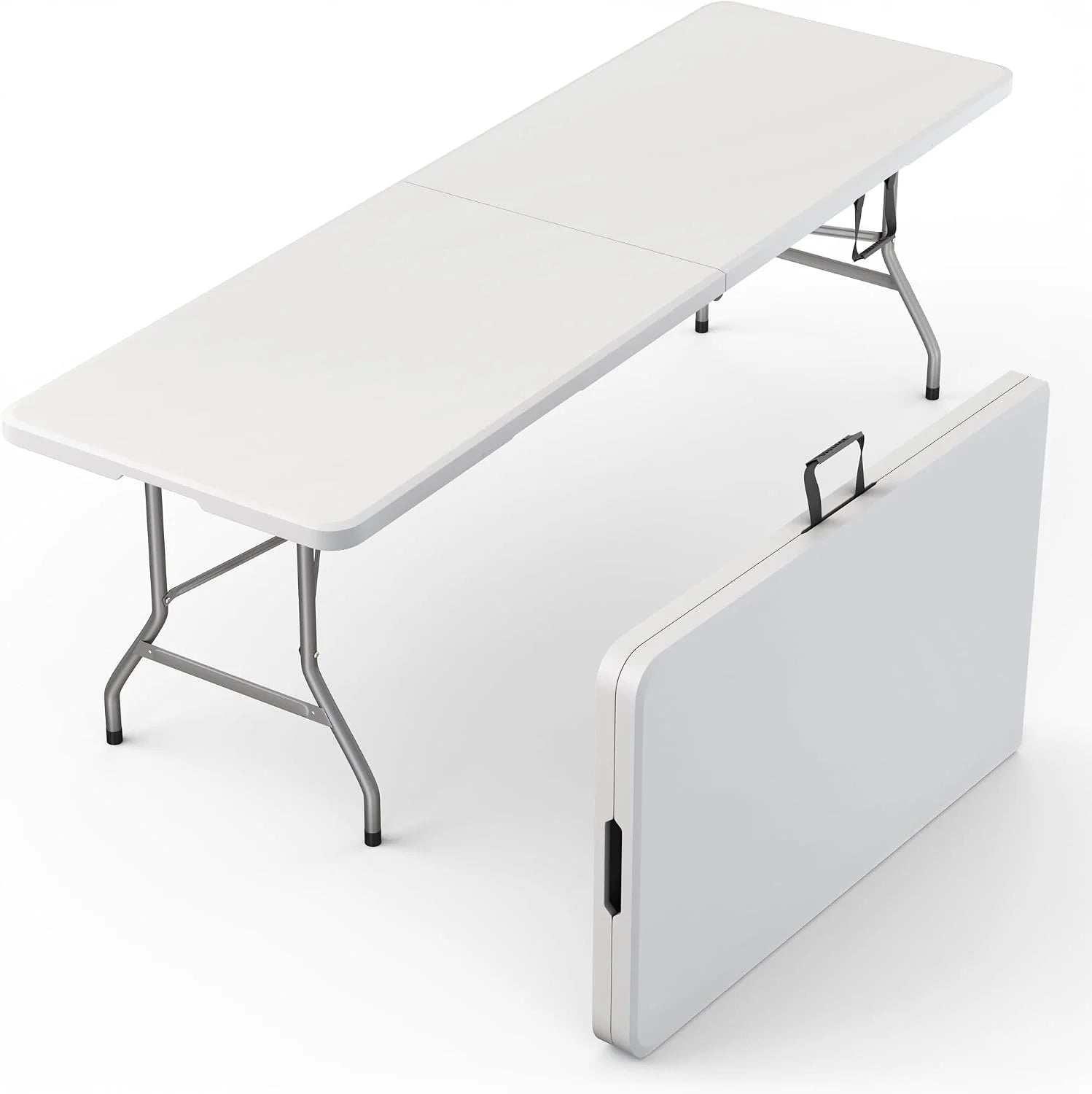 Our Modern Space 8 Feet Foldable Table with Built in Handle & Steel Legs, Heavy Duty Portable bifanuoyard - Image 13
