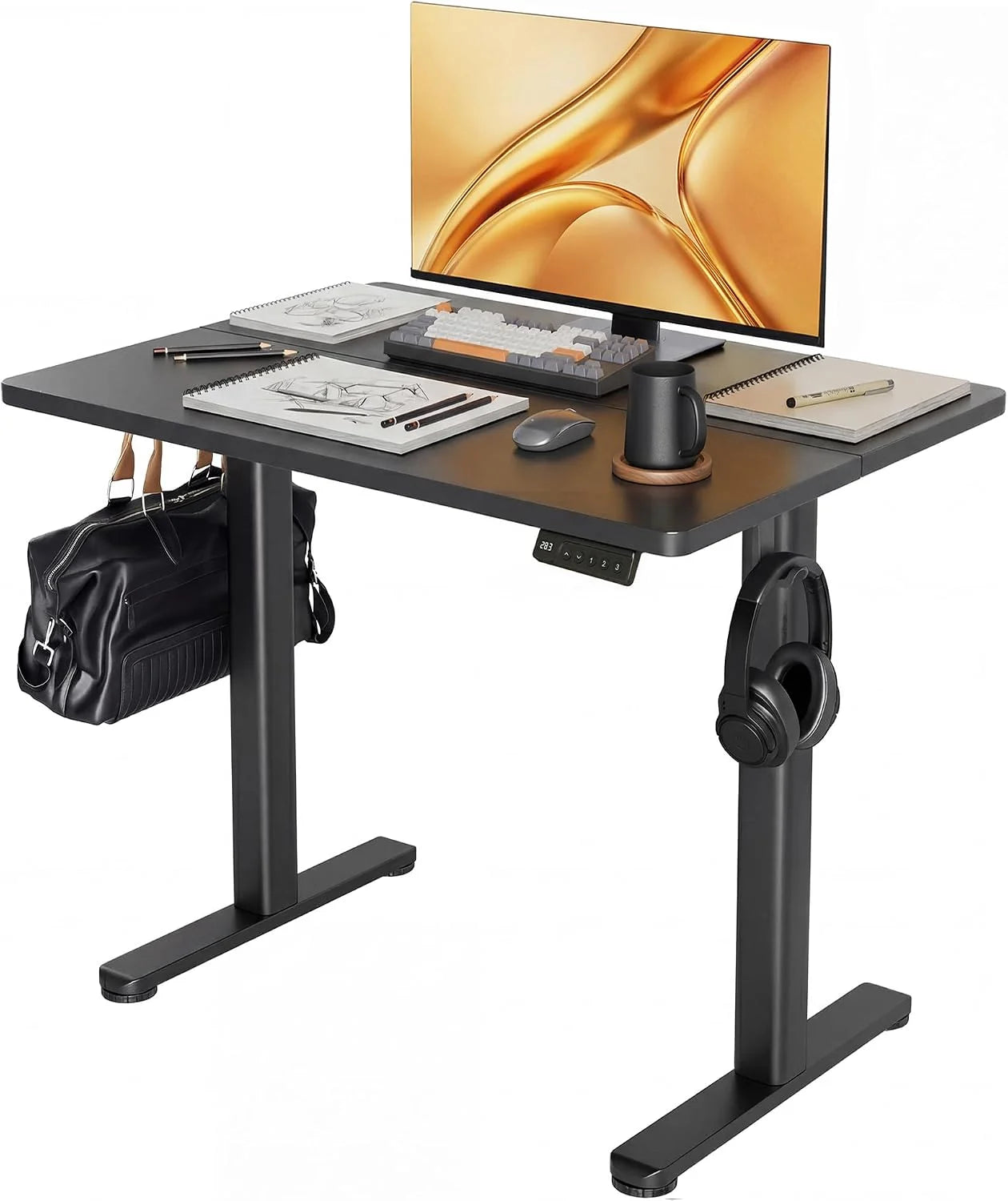 New Arrivals Electric Standing Desk, Adjustable Height Stand up Desk, 24x48 Inches Sit Stand Home Office Desk with Splice - Image 22