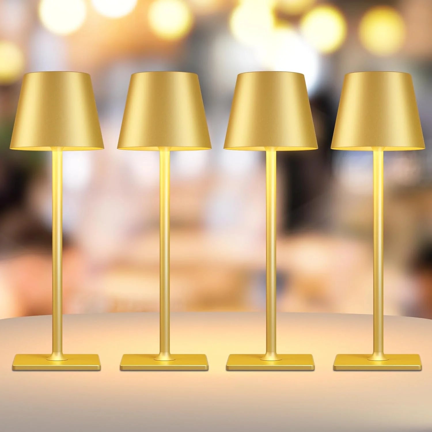 Yogaret 4 Pack Gold Rechargeable Led Cordless Table Lamps bifanuoyard - Image 4