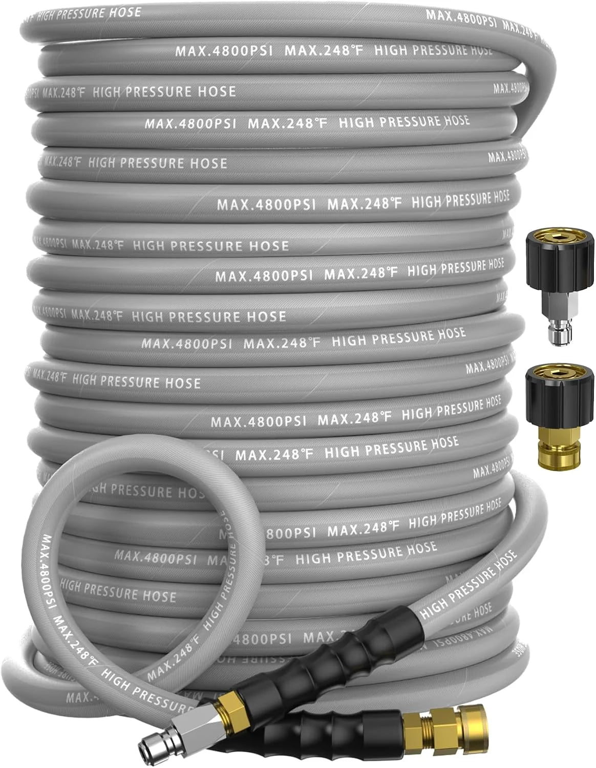 3/8 Pressure Washer Hose 50FT 4800 PSI, Kink Resistant Steel Braided Layer & NonMarking Rubber for Hot/Cold - Image 5