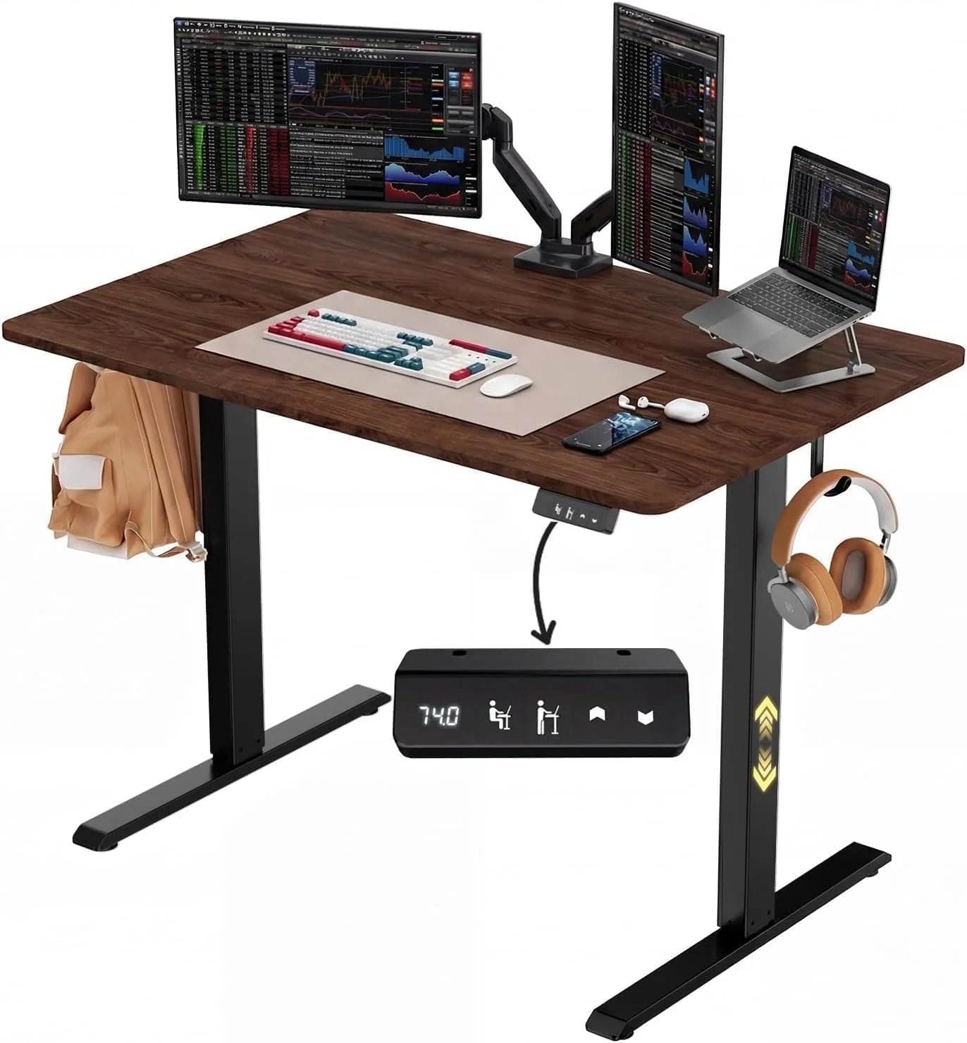 New Arrivals BEAUTY Electric Standing Desk 48 x 24, Height Adjustable 28-46