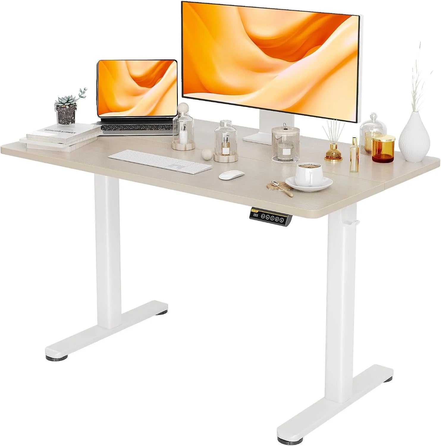 New Arrivals Electric Standing Desk, Adjustable Height Stand up Desk, 24x48 Inches Sit Stand Home Office Desk with Splice - Image 13