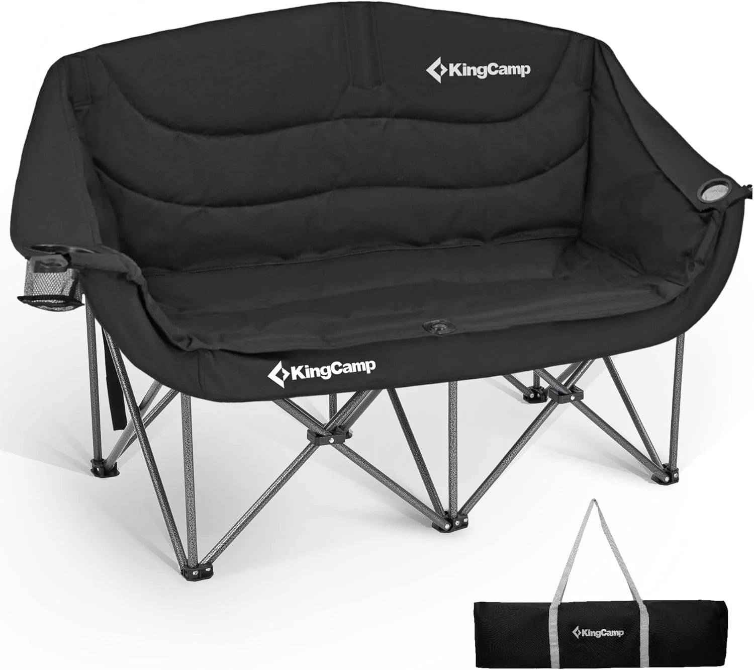 New Arrivals Double Camping Chair, Oversized Heavy Duty 660lbs Loveseat for Adults Portable Folding XL 2 Person Couch Padded - Image 3