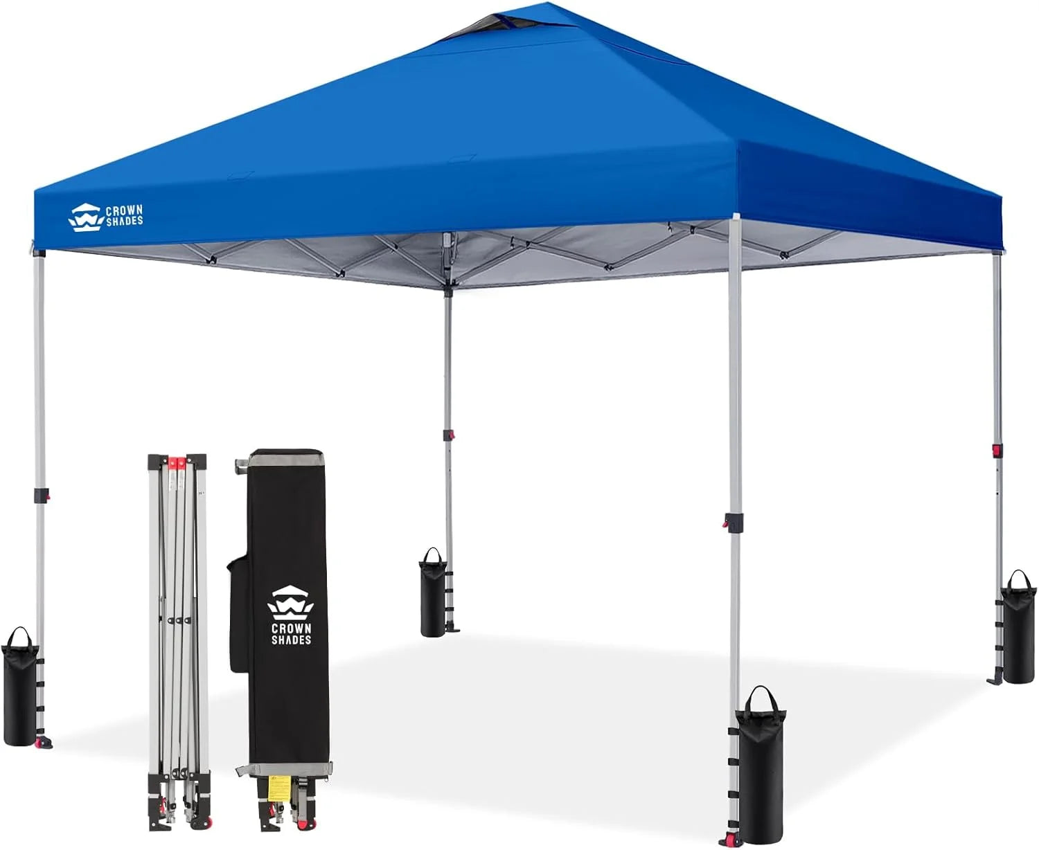 CROWN SHADES 10×10 Pop Up Canopy, Patented CenterLok One Push Tent Canopy, 8 Stakes, 4 Ropes (10×10 bifanuoyard - Image 2