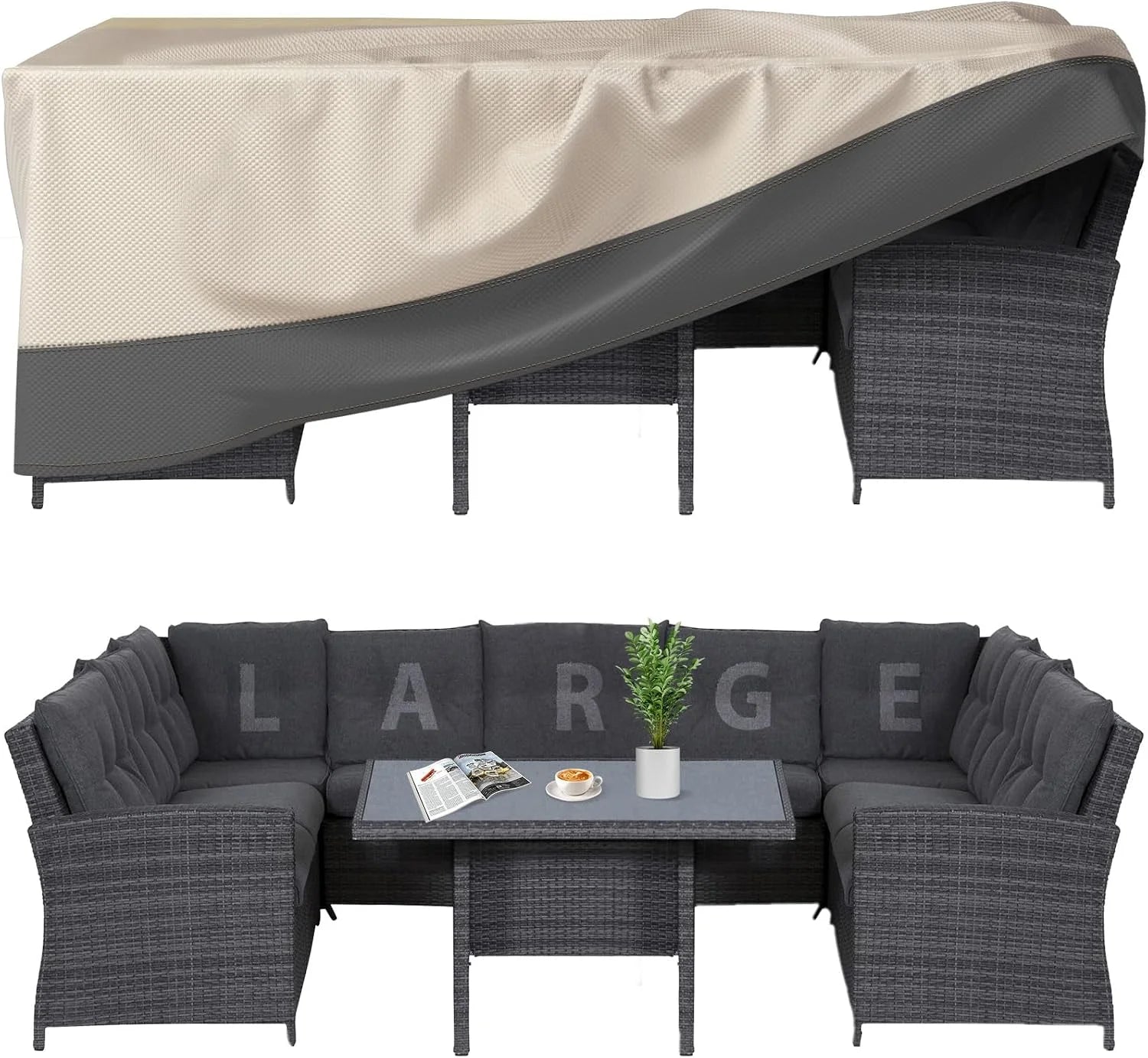New Arrivals KIKCOIN Outdoor Patio Furniture Covers Waterproof, Heavy Duty, 98x78x28 in - Image 2
