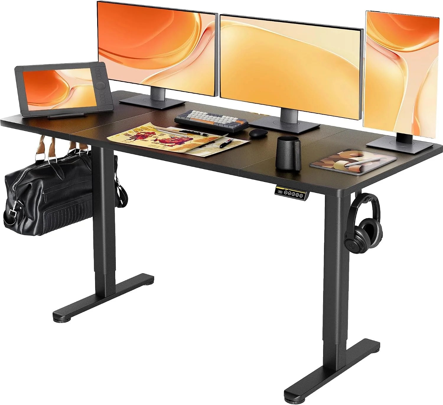 New Arrivals Electric Standing Desk, Adjustable Height Stand up Desk, 24x48 Inches Sit Stand Home Office Desk with Splice - Image 19