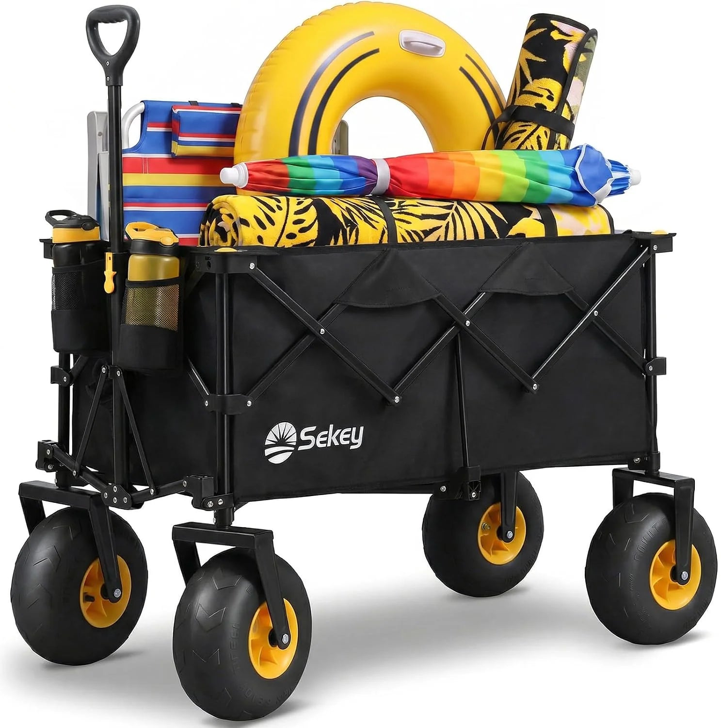 Sekey Heavy Duty Beach Wagon with 9 Big Sand-Proof Wheels " 600lb Capacity, 200L Oversized Foldable Cart - Image 2