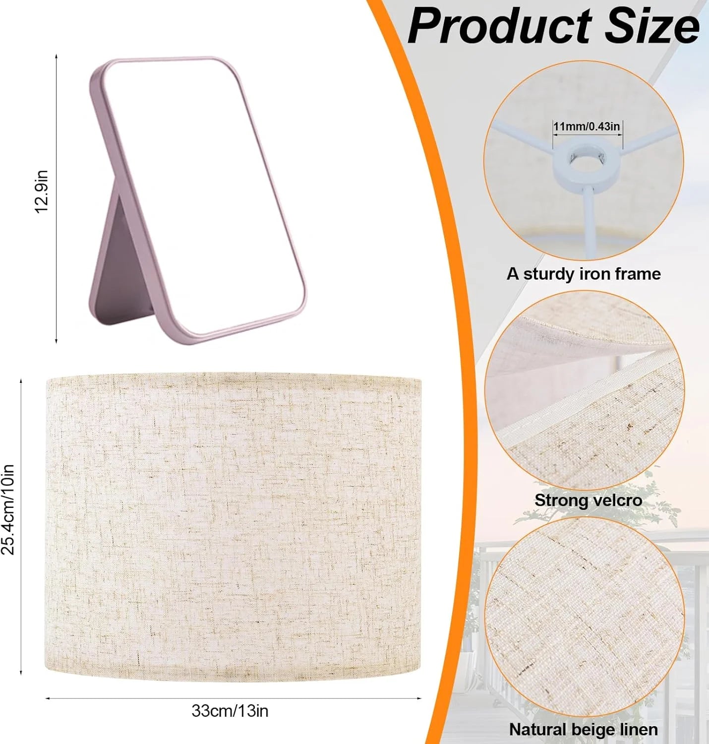 New Arrivals Linen Lamp Shades Set of 2 - Image 4