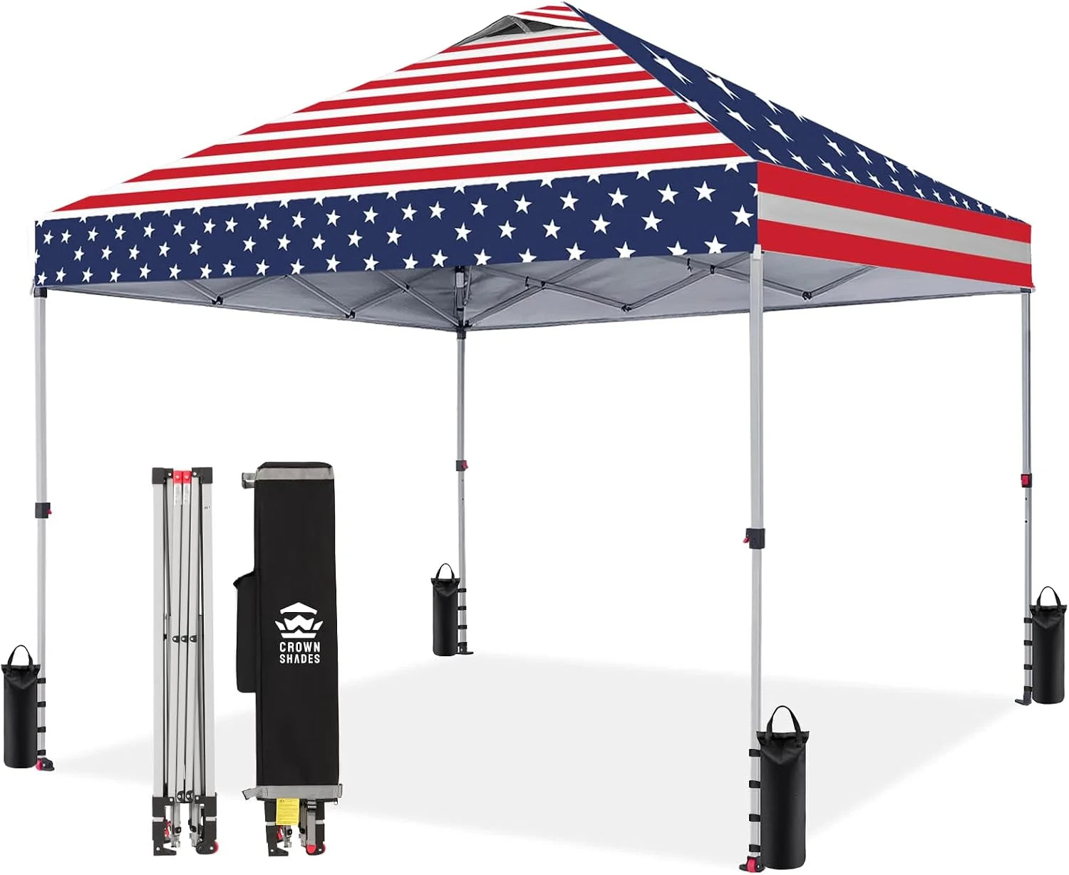 CROWN SHADES 10×10 Pop Up Canopy, Patented CenterLok One Push Tent Canopy, 8 Stakes, 4 Ropes (10×10 bifanuoyard - Image 13