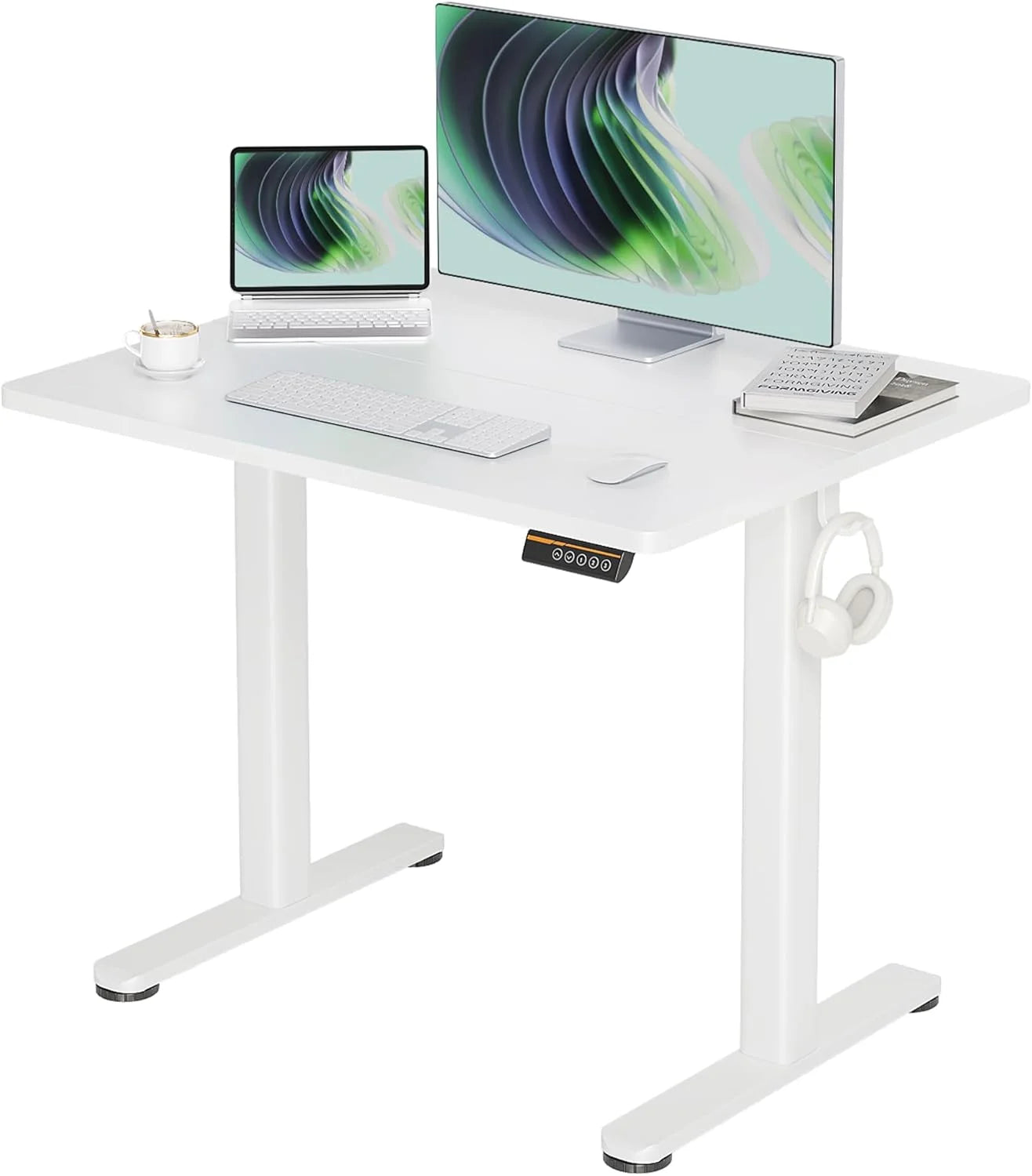 New Arrivals Electric Standing Desk, Adjustable Height Stand up Desk, 24x48 Inches Sit Stand Home Office Desk with Splice - Image 5
