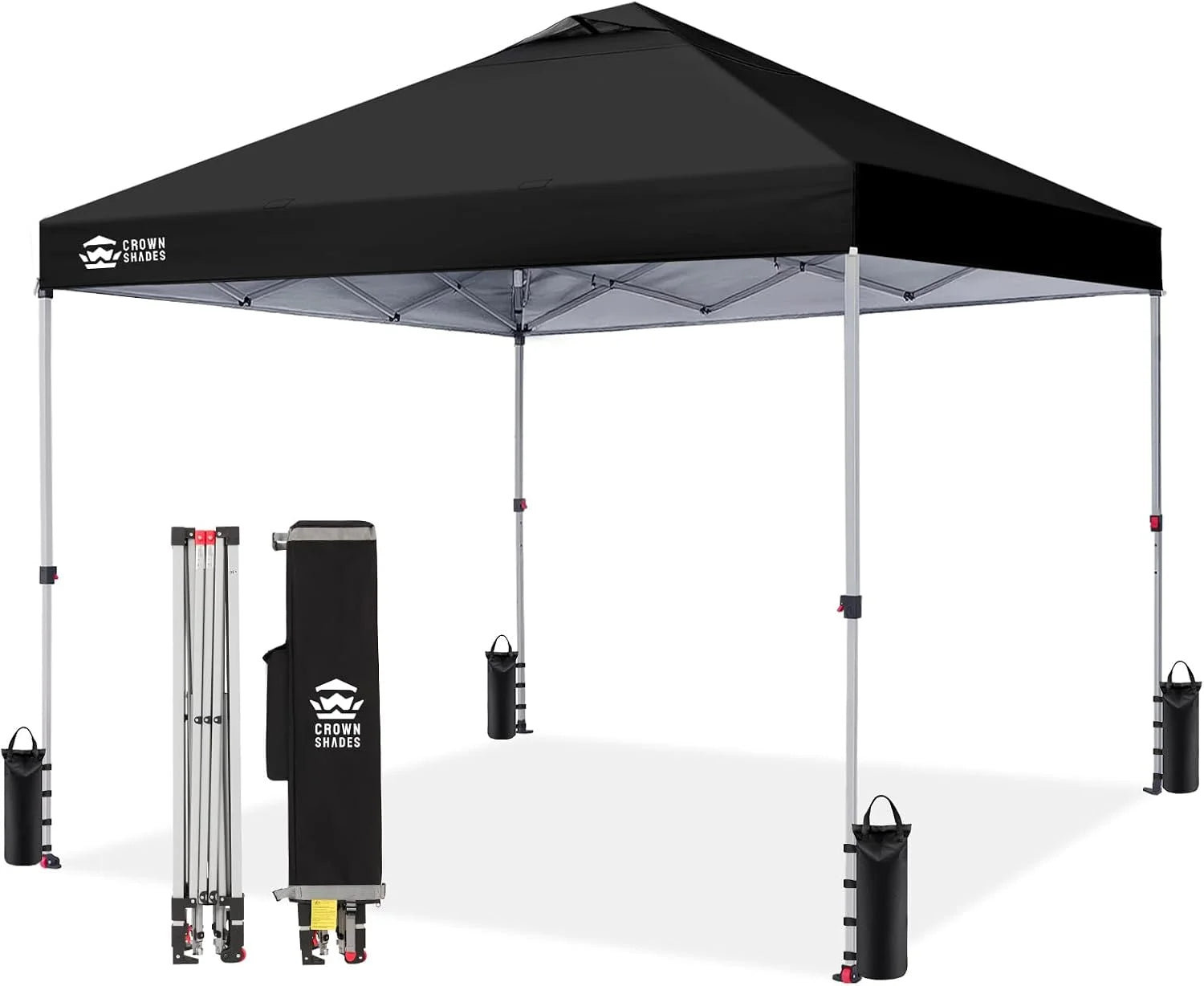 CROWN SHADES 10×10 Pop Up Canopy, Patented CenterLok One Push Tent Canopy, 8 Stakes, 4 Ropes (10×10 bifanuoyard - Image 3