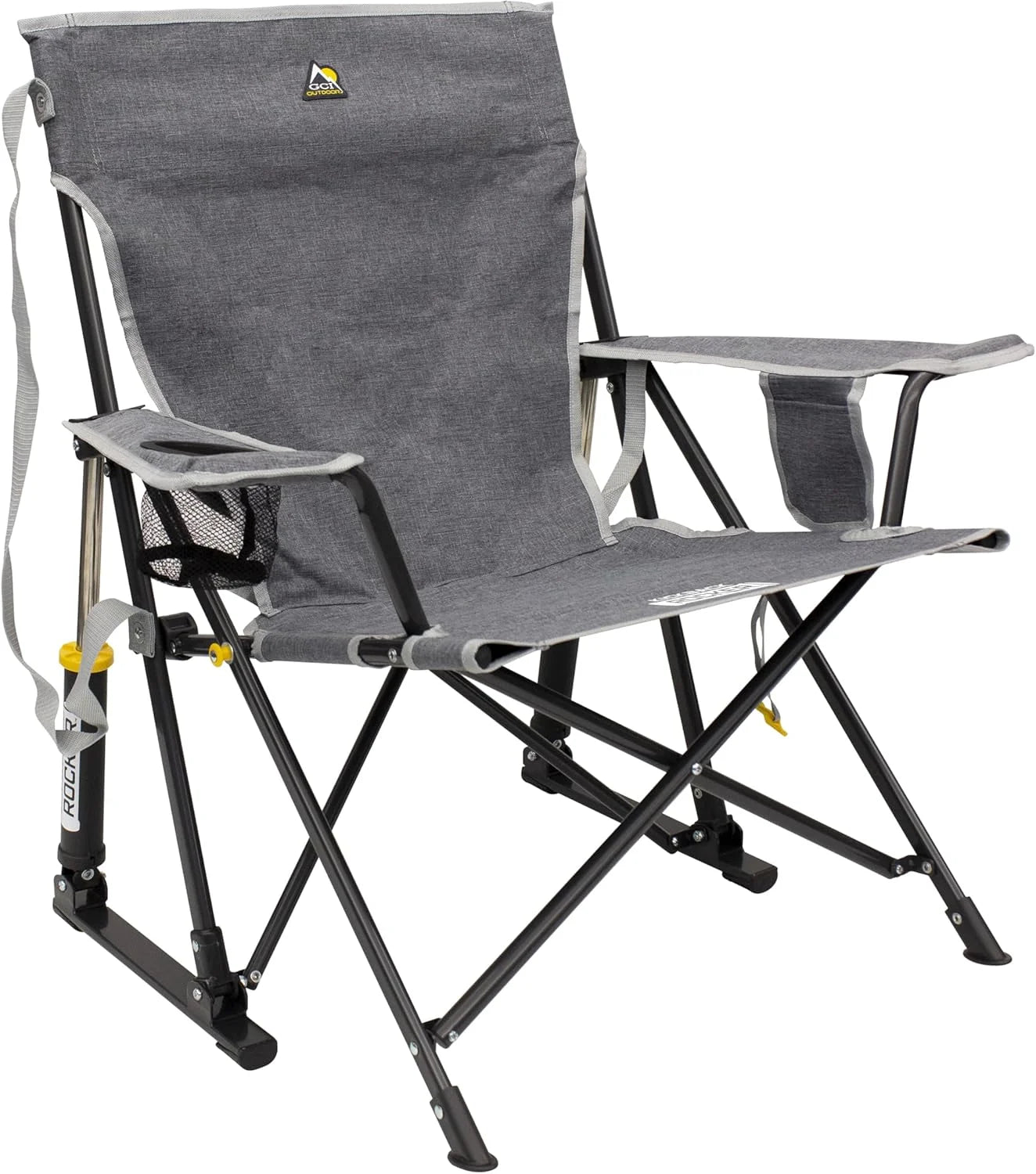 New Arrivals Outdoor Kickback Rocker Outdoor Rocking Chair with Beverage Holder - Image 4