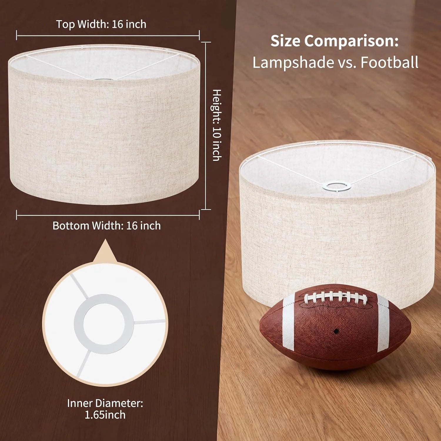 New Arrivals Large Drum Lamp Shade 16 Top x 16 Bottom x 10 High - Image 6