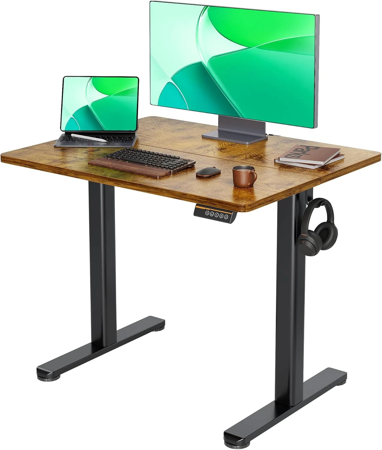 New Arrivals Electric Standing Desk, Adjustable Height Stand up Desk, 24x48 Inches Sit Stand Home Office Desk with Splice - Image 28