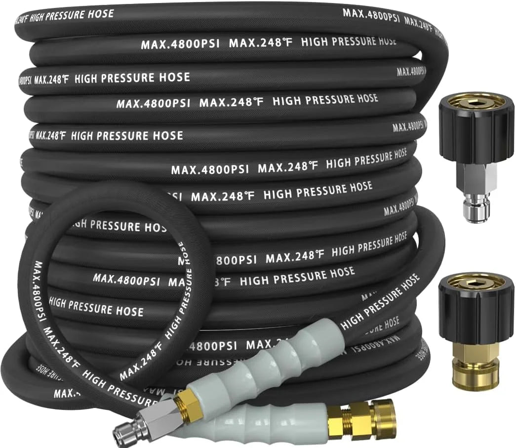 3/8 Pressure Washer Hose 50FT 4800 PSI, Kink Resistant Steel Braided Layer & NonMarking Rubber for Hot/Cold - Image 9