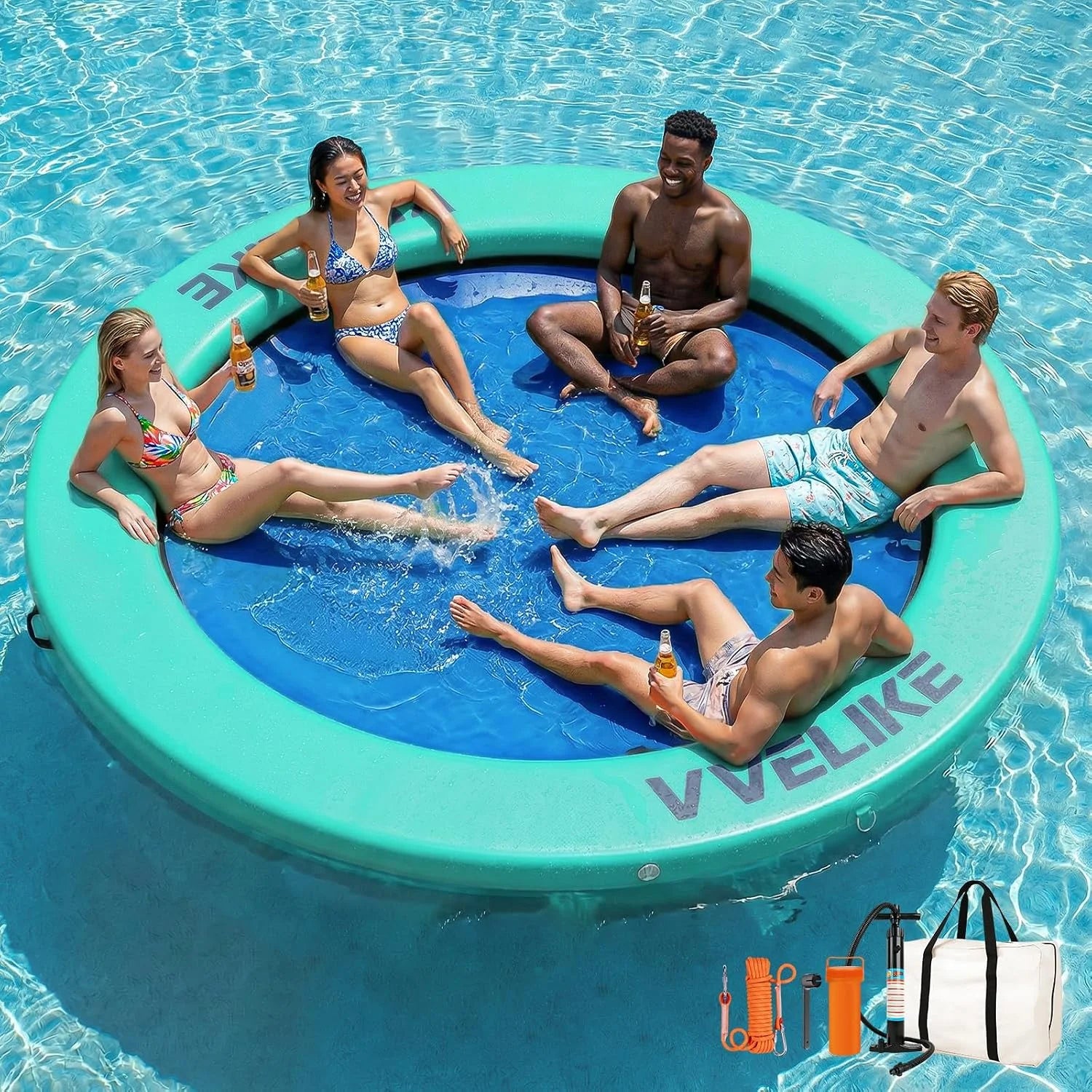 New Arrivals Water Hammock Lake Floats for Adults, Large Circle Pool Hammock Pool Lounger Water Float for Lake River Ocean - Image 2