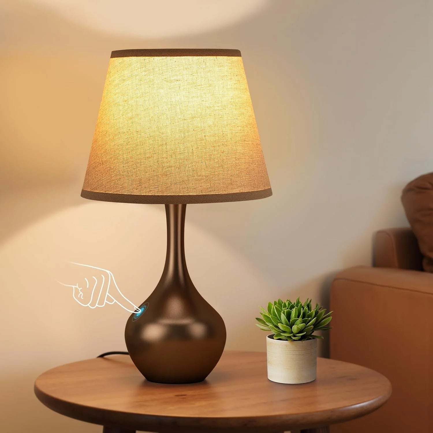 Touch Table Lamp, Dimmable, Bulb Included, Wood-Paint Desk Lamp for Kids Room - Image 7