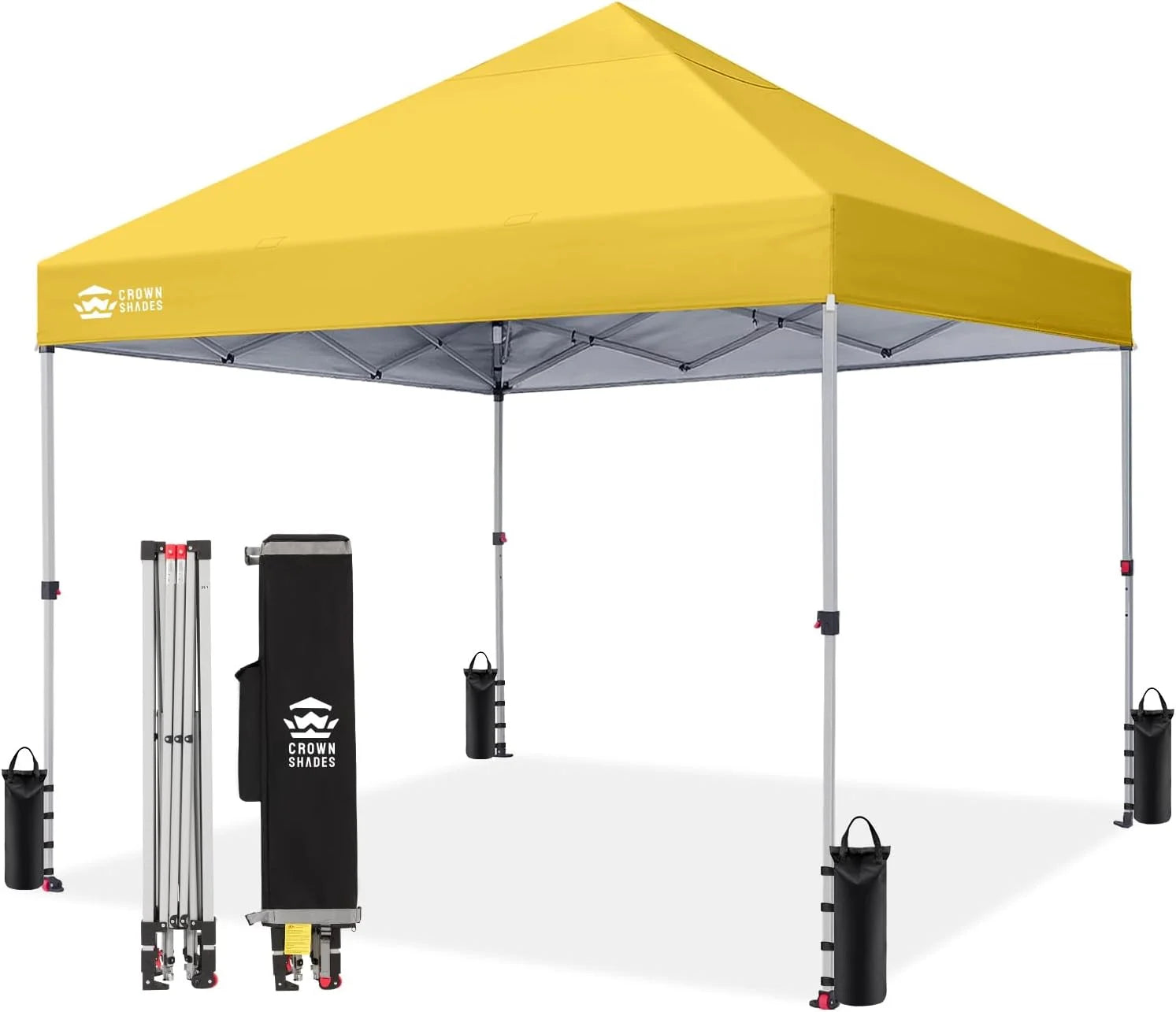 CROWN SHADES 10×10 Pop Up Canopy, Patented CenterLok One Push Tent Canopy, 8 Stakes, 4 Ropes (10×10 bifanuoyard - Image 6