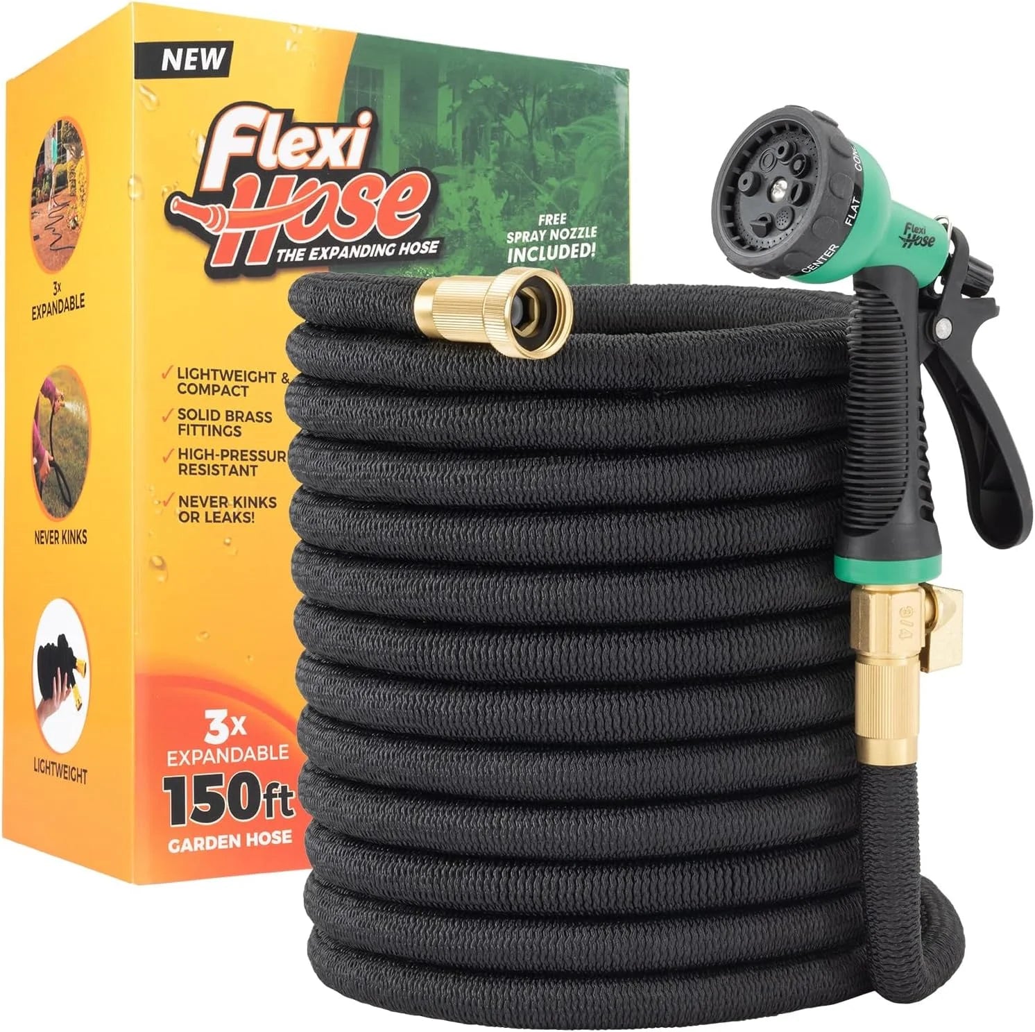 New Arrivals Hose Expandable Garden Hose with 8 Function Nozzle, 100FT, Lightweight Retractable Garden Hose