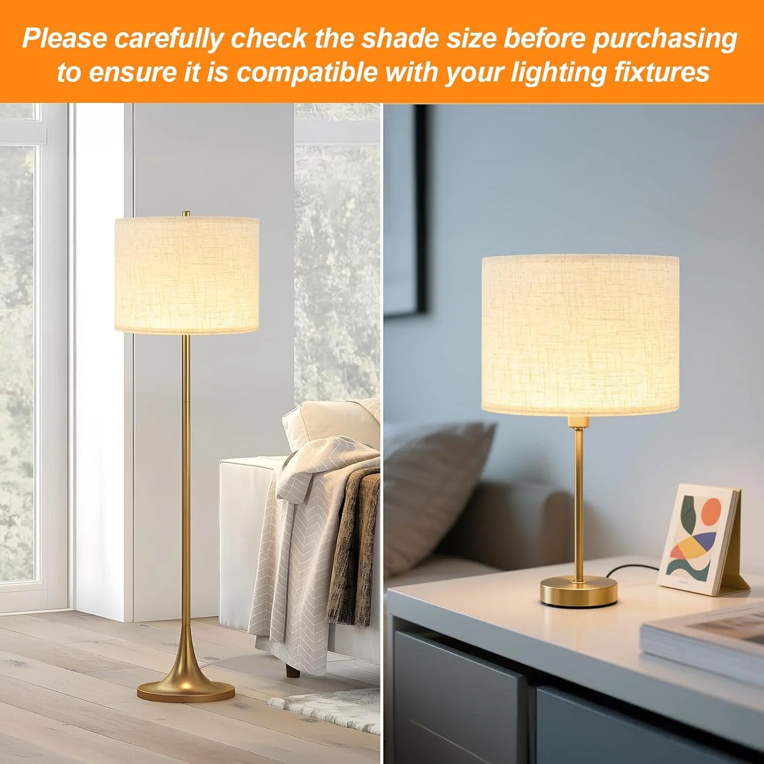 New Arrivals Linen Lamp Shades Set of 2 - Image 3