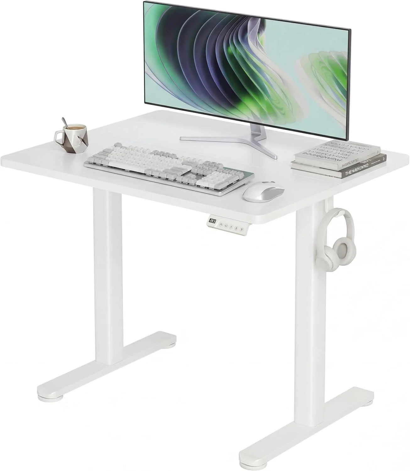 New Arrivals Electric Standing Desk, Adjustable Height Stand up Desk, 24x48 Inches Sit Stand Home Office Desk with Splice - Image 4