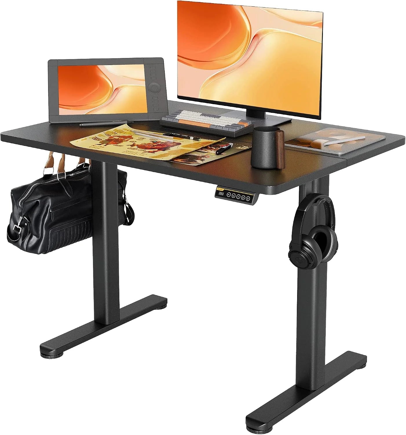 New Arrivals Electric Standing Desk, Adjustable Height Stand up Desk, 24x48 Inches Sit Stand Home Office Desk with Splice - Image 21