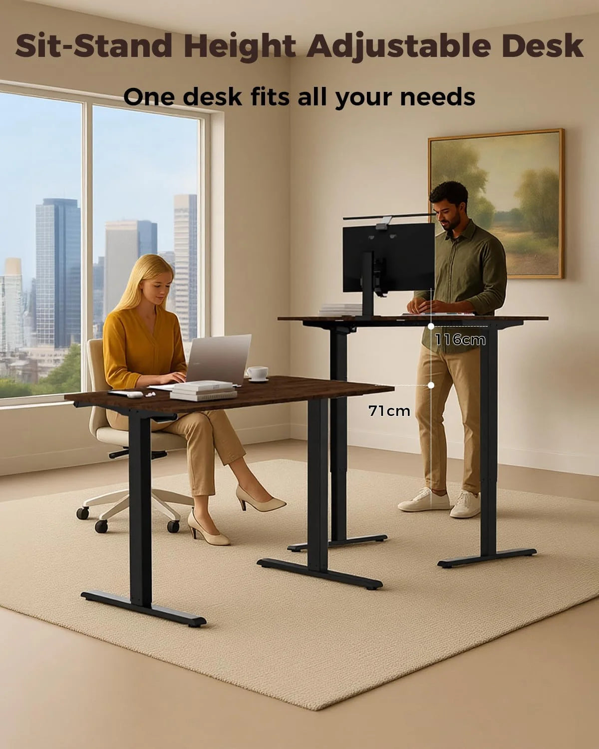 New Arrivals BEAUTY Electric Standing Desk 48 x 24, Height Adjustable 28-46 - Image 7