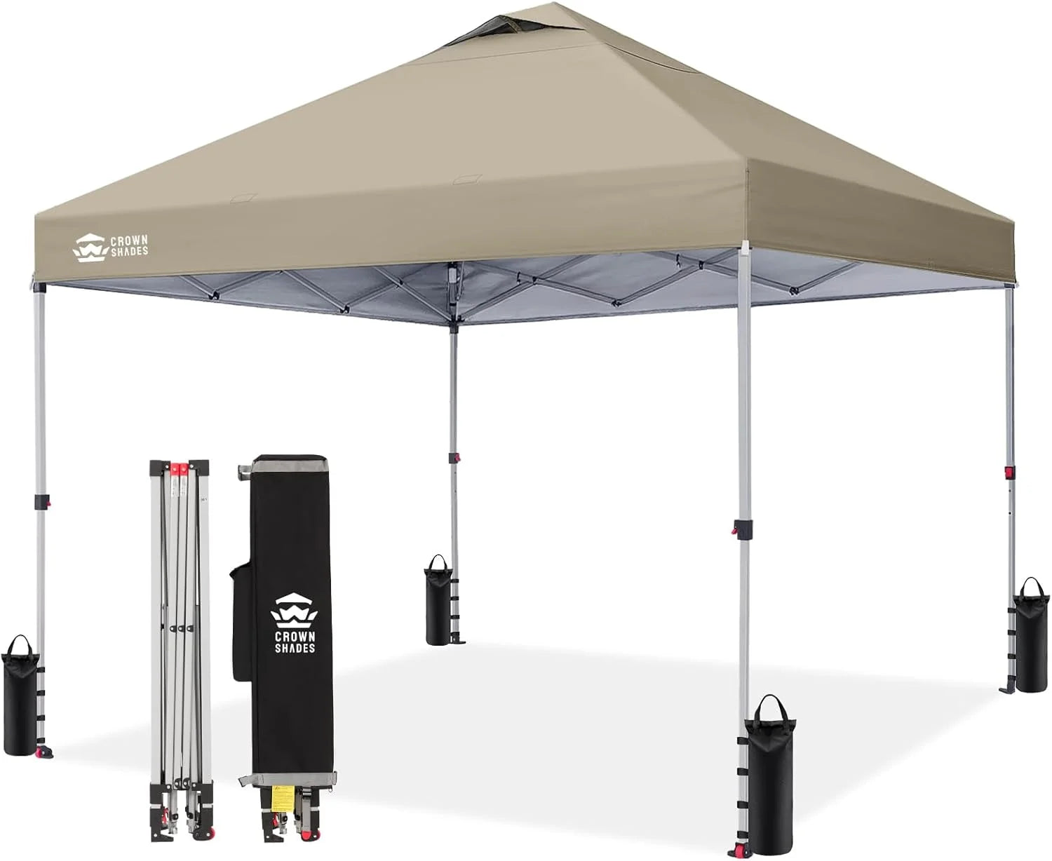 CROWN SHADES 10×10 Pop Up Canopy, Patented CenterLok One Push Tent Canopy, 8 Stakes, 4 Ropes (10×10 bifanuoyard - Image 17