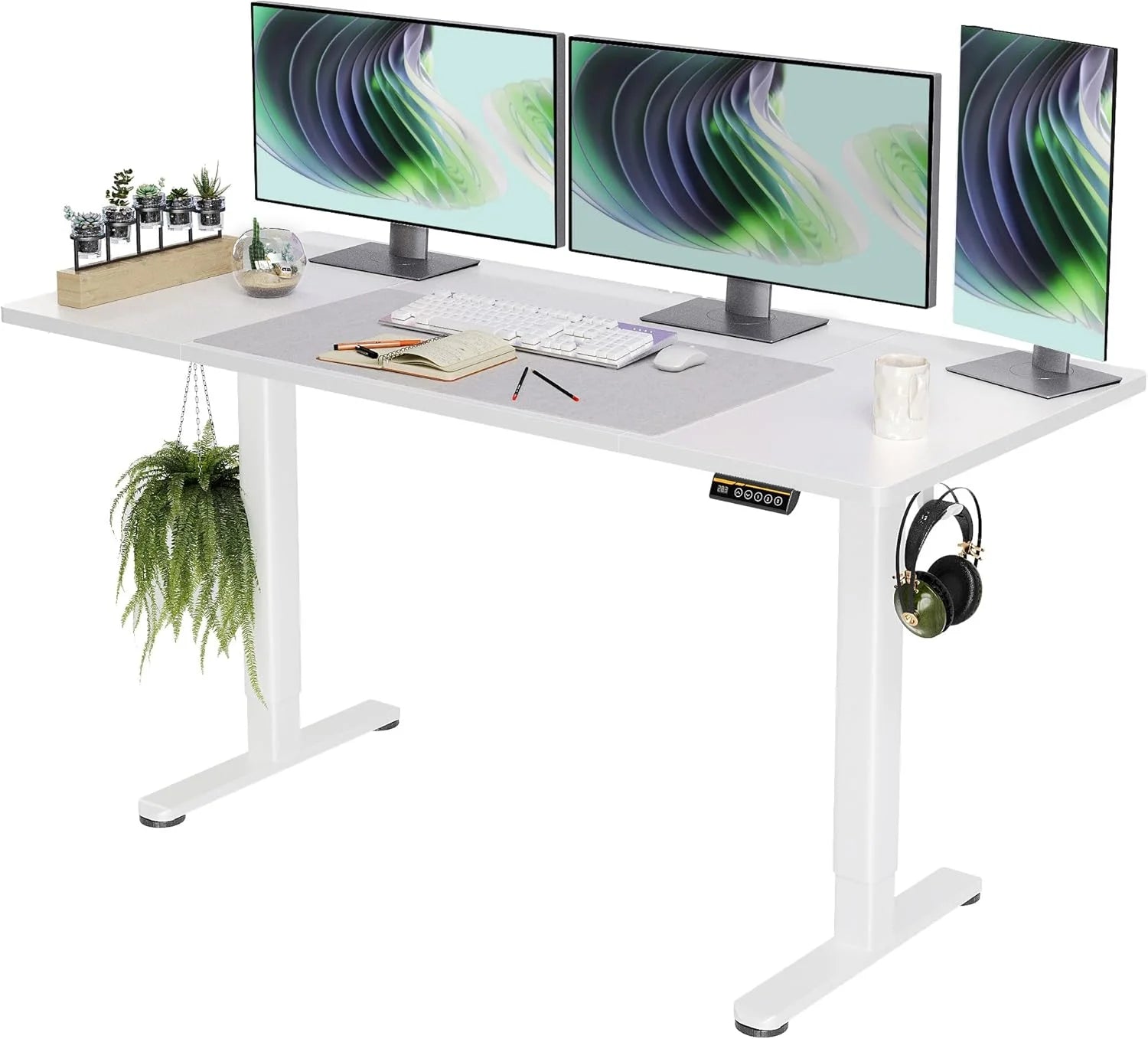 New Arrivals Electric Standing Desk, Adjustable Height Stand up Desk, 24x48 Inches Sit Stand Home Office Desk with Splice - Image 29