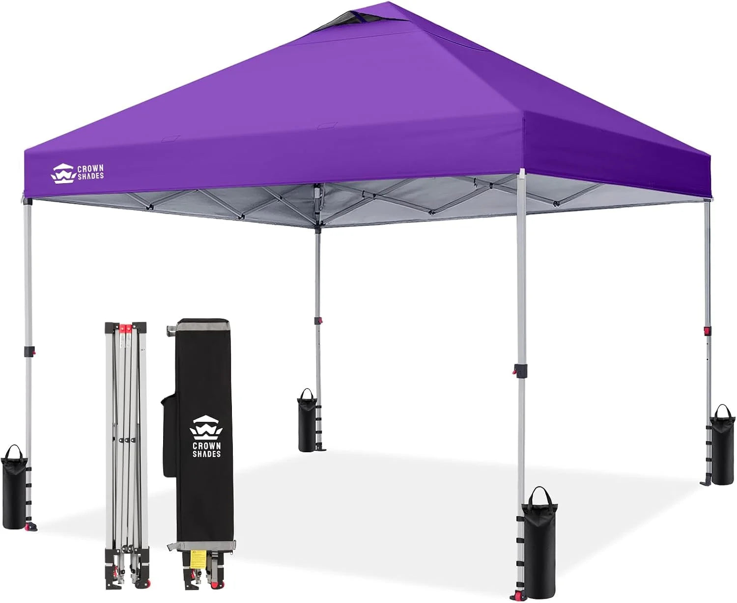 CROWN SHADES 10×10 Pop Up Canopy, Patented CenterLok One Push Tent Canopy, 8 Stakes, 4 Ropes (10×10 bifanuoyard - Image 26