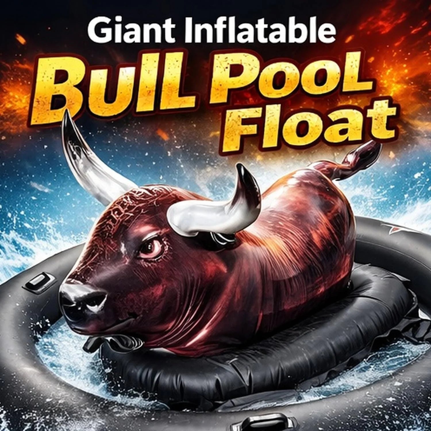 New Arrivals Realistic Bullfighter Mount Children Water Inflatable Toys Adult Thick Floating Row Inflatable Bull Water Toys - Image 3