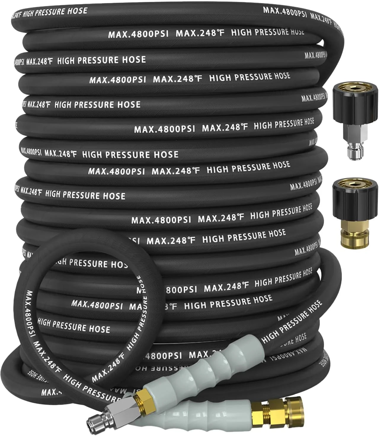 3/8 Pressure Washer Hose 50FT 4800 PSI, Kink Resistant Steel Braided Layer & NonMarking Rubber for Hot/Cold - Image 8