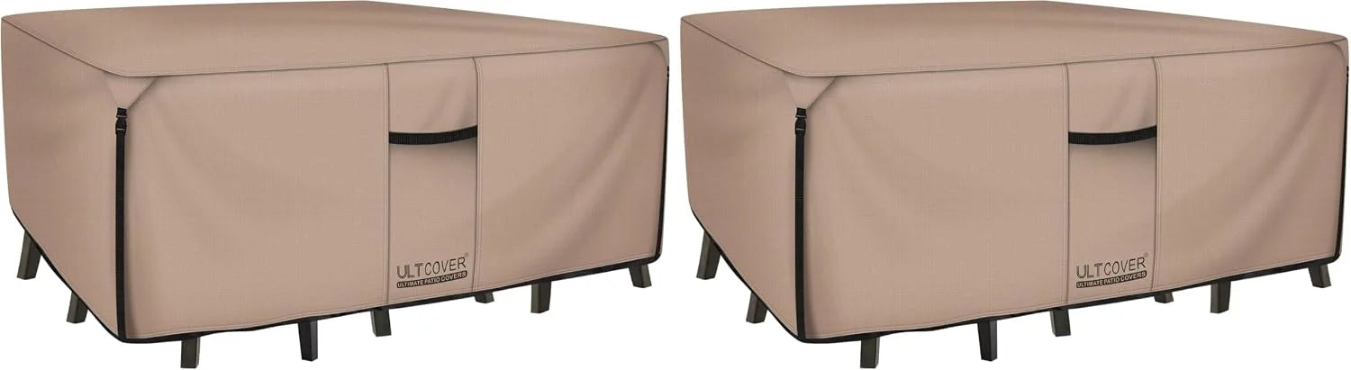 New Arrivals ULTCOVER Rectangular Patio Heavy Duty Table Cover " 600D Tough Canvas Waterproof Outdoor Dining Table and Chairs General Purpose Furniture Cover - Image 2