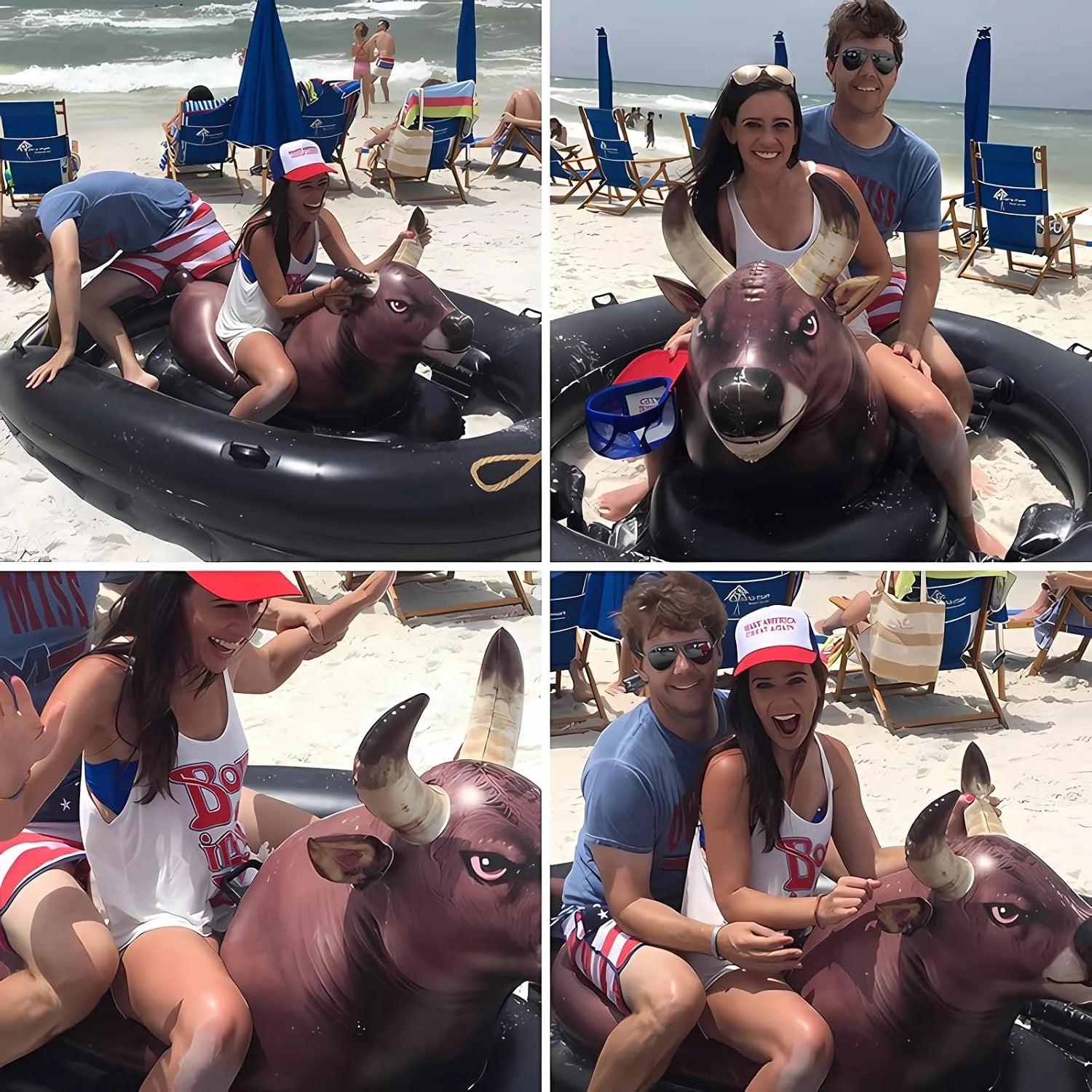 New Arrivals Realistic Bullfighter Mount Children Water Inflatable Toys Adult Thick Floating Row Inflatable Bull Water Toys - Image 5