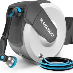 Alternative view of New Arrivals Retractable Garden Hose Reel, 5/8 in x 100 ft Wall Mount Heavy Duty Hose Reel with Any-Length Lock