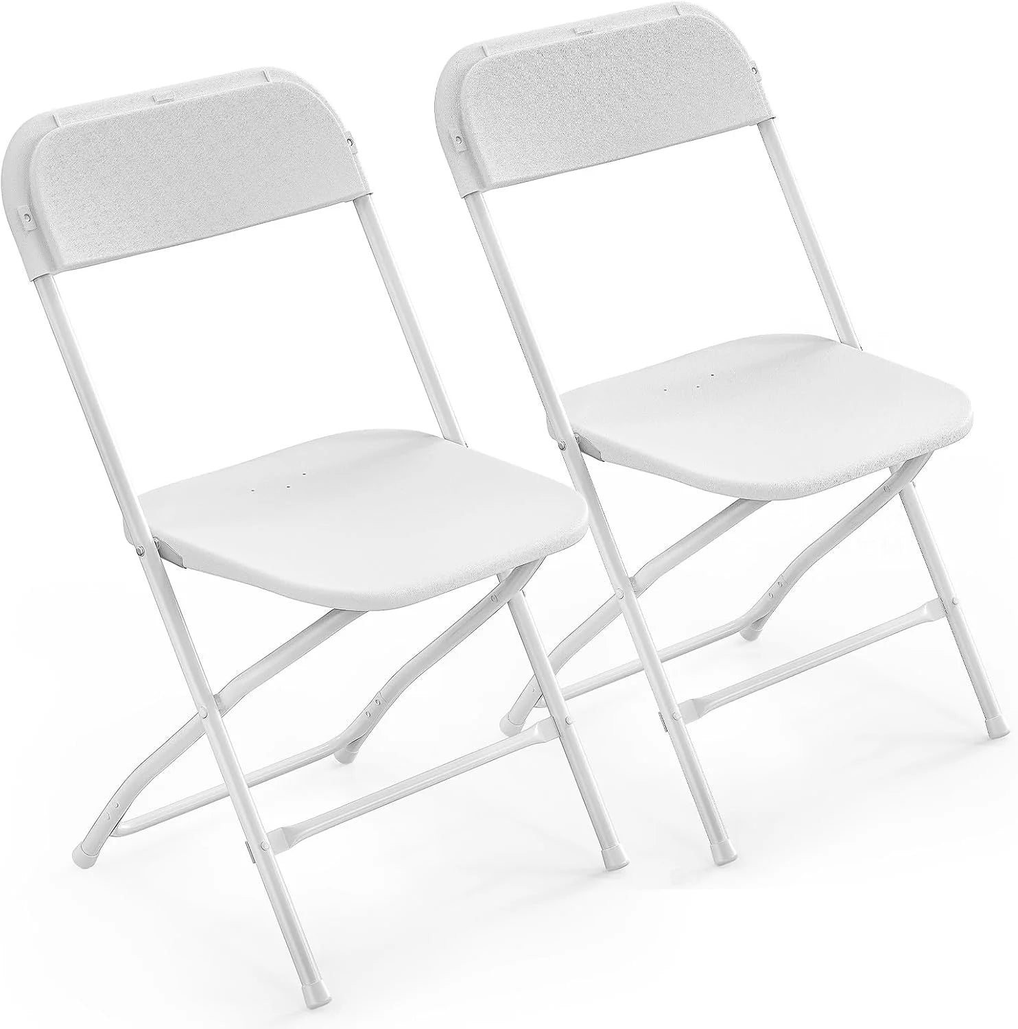 10 Pack White Plastic Folding Chair, Indoor Outdoor Portable Stackable Commercial Seat with Steel Frame 350lb. - Image 14