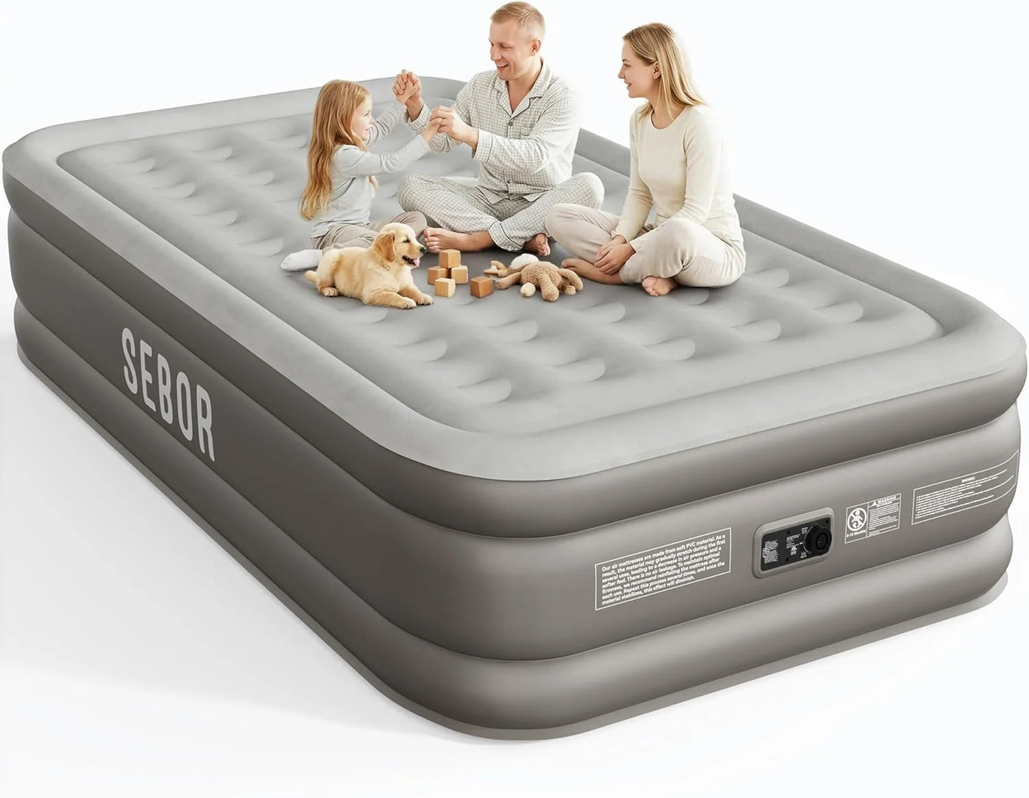 New Arrivals Air Mattress Queen with Built-in Pump 18, Comfortable Self-Inflating Blow up Mattress with High-Speed Pump - Image 7