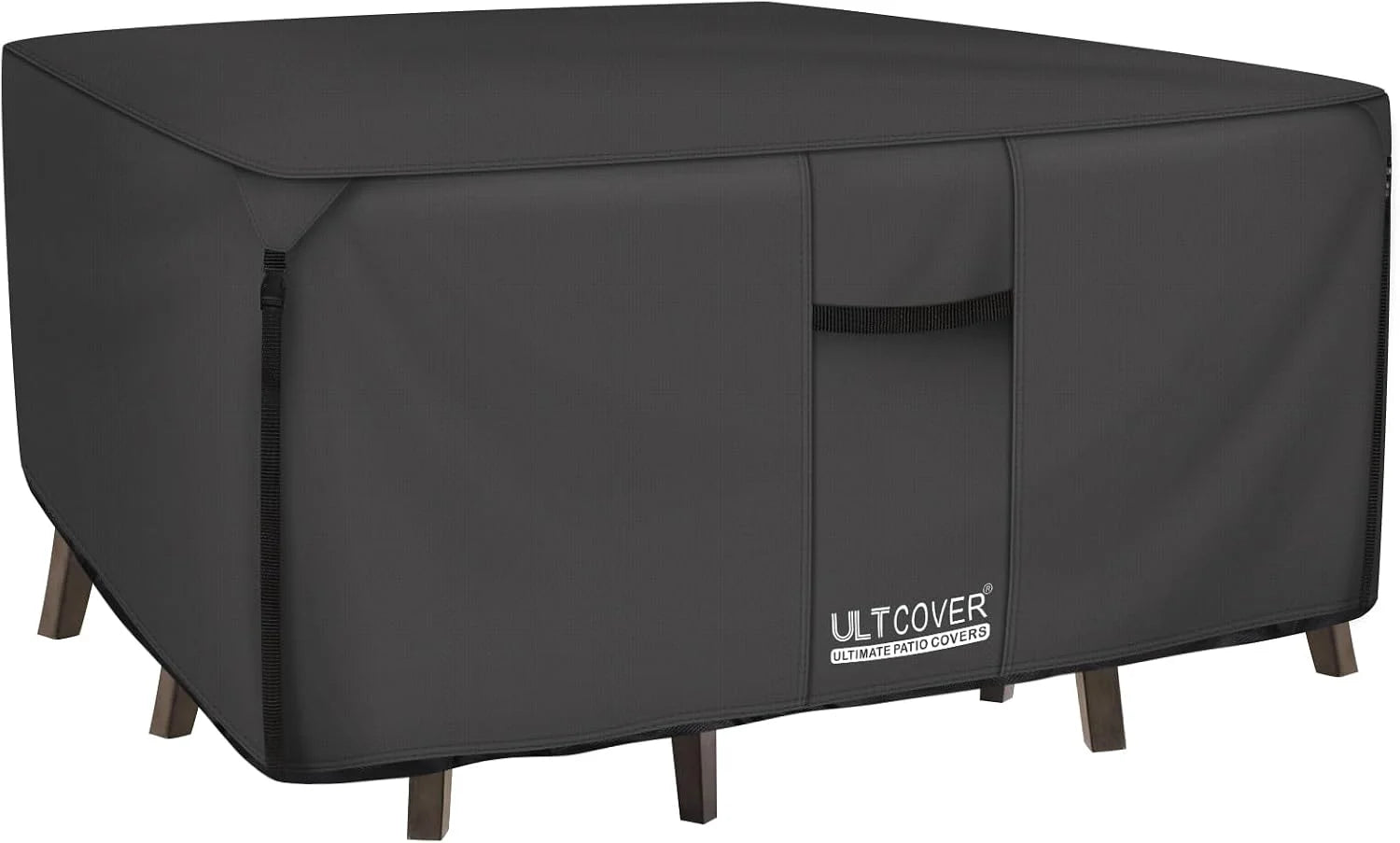 New Arrivals ULTCOVER Rectangular Patio Heavy Duty Table Cover " 600D Tough Canvas Waterproof Outdoor Dining Table and Chairs General Purpose Furniture Cover - Image 3