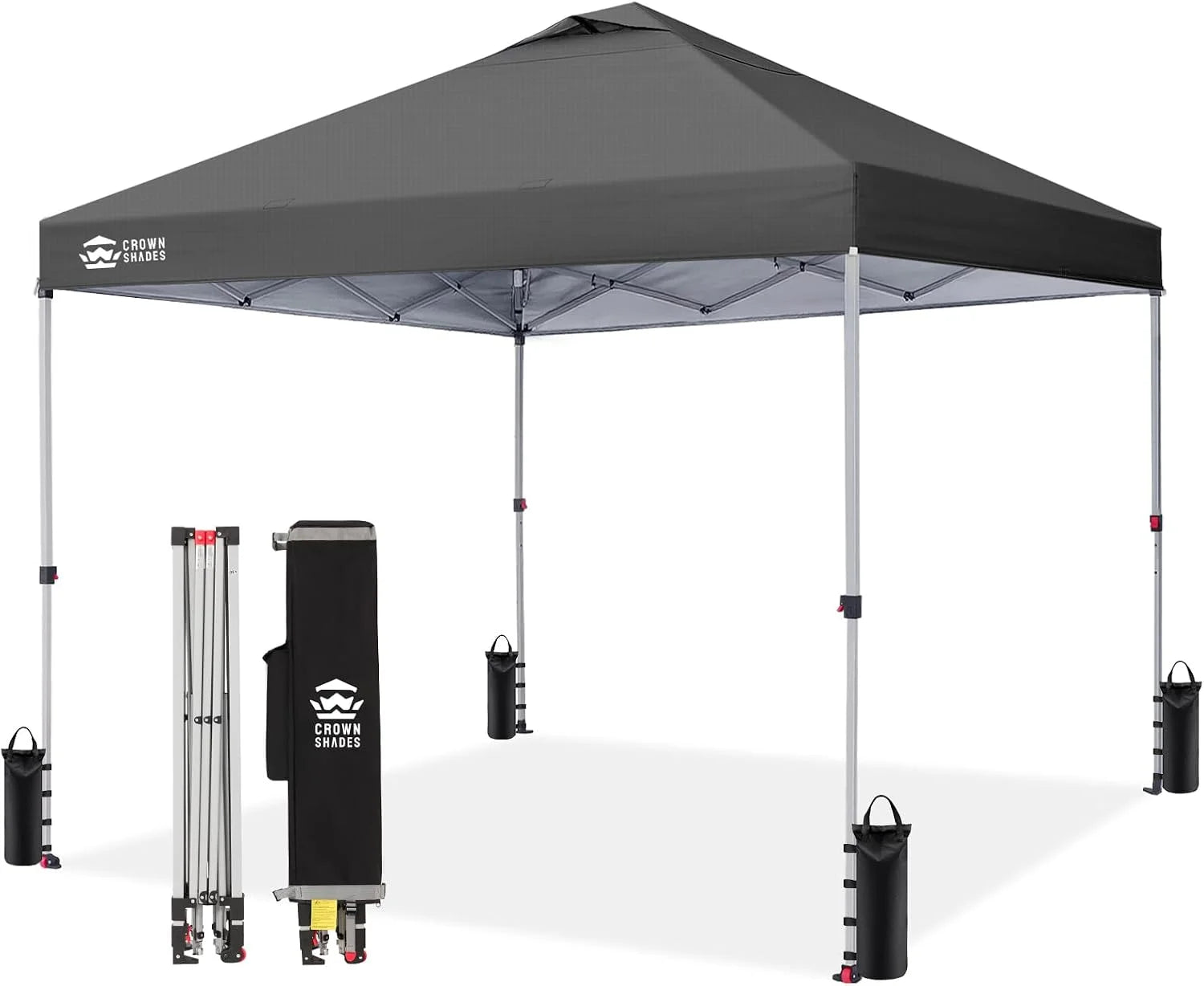 CROWN SHADES 10×10 Pop Up Canopy, Patented CenterLok One Push Tent Canopy, 8 Stakes, 4 Ropes (10×10 bifanuoyard - Image 8