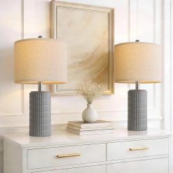 Alternative view of PoKat 20.75" Small Modern Ceramic Table Lamps Set of 2 bifanuoyard